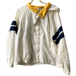 Vintage BLACK ICE Mens Windbreaker Jacket Size XL 90s Y2K Yellow Blue White